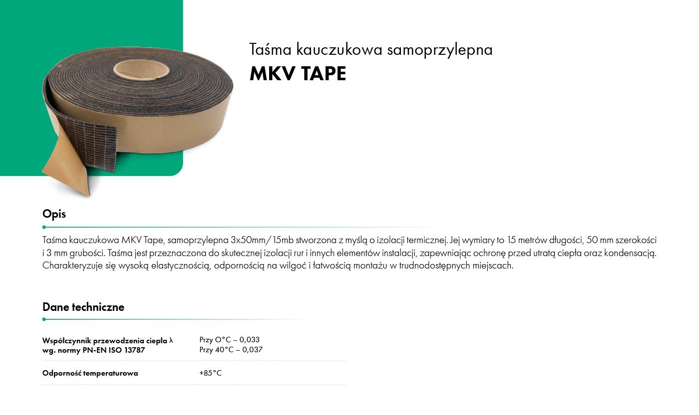 MKV TAPE, karta katalogowa